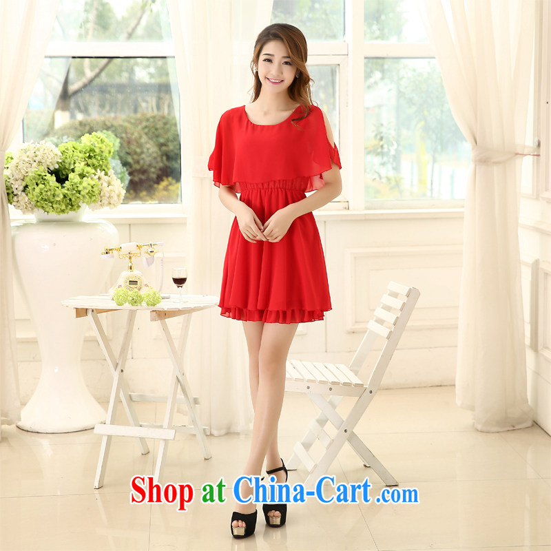 Tere Tereba the Code women's clothing Summer Snow woven graphics thin, XL girls bare shoulders short-sleeved thick mm and indeed XL dresses red large red 4 XL recommended chest of less than 108, Tere Tereba, shopping on the Internet