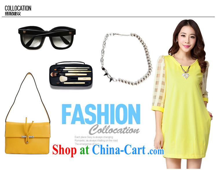 Elizabeth's children in spring and summer with new, and indeed increase, female fat sister stylish stitching pane Bali 7 cuff the dresses D 2006 yellow 4 XL pictures, price, brand platters! Elections are good character, the national distribution, so why buy now enjoy more preferential! Health