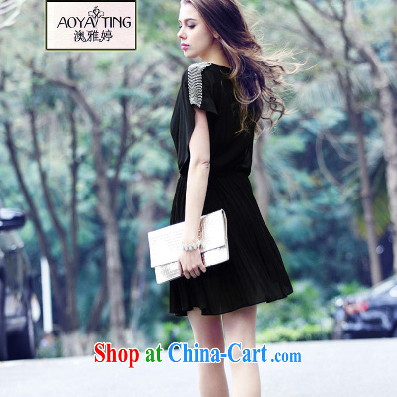 o Ya-ting 2015 New, and indeed increase, female summer thick mm video thin ice woven short-sleeved dresses female black 5 XL recommends that you 175 - 200 jack, O Ya-ting (aoyating), online shopping