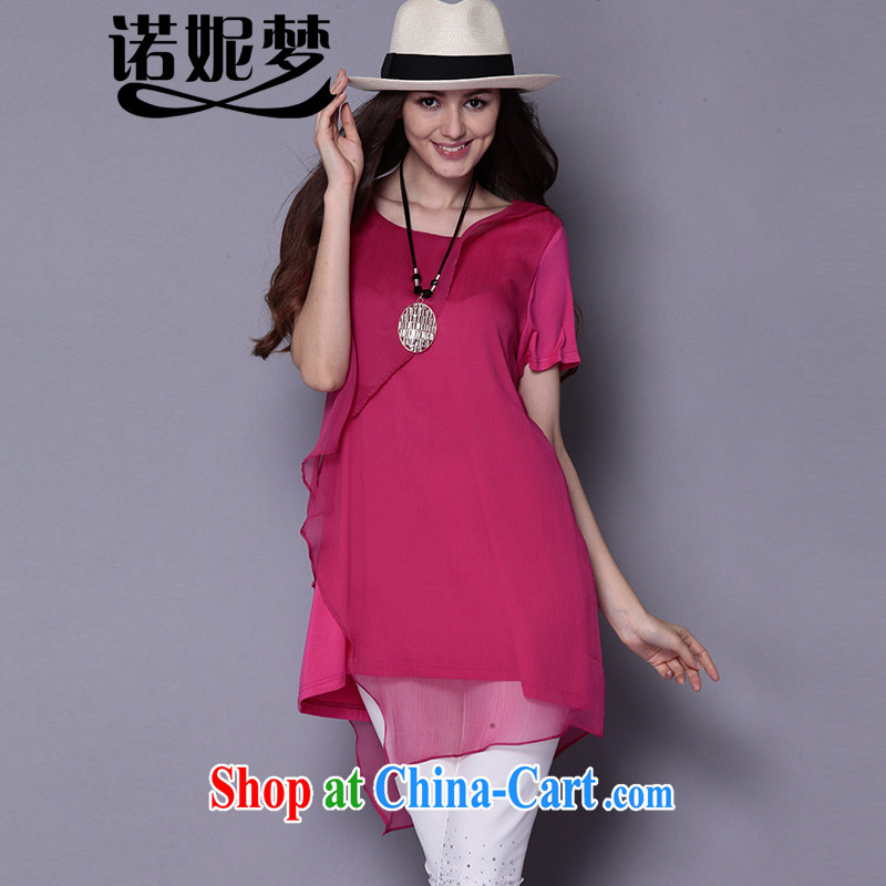 Connie's dream in Europe and indeed the XL female summer 2015 new thick mm elegant beauty graphics thin short-sleeve dress J 5013 the red XXXXL