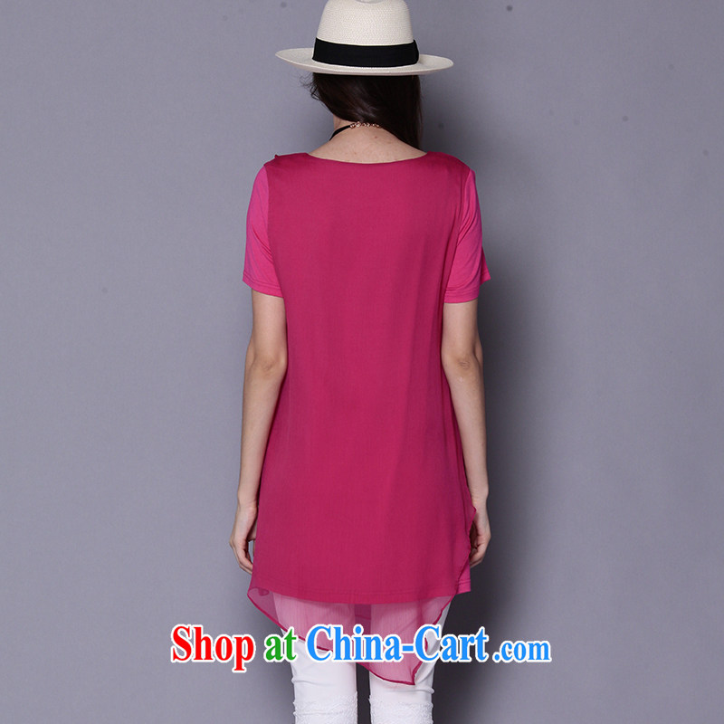 Connie's dream in Europe and indeed the XL female summer 2015 new thick mm elegant beauty graphics thin short-sleeved dresses J 5013 the red XXXXL, Anne's dream, and shopping on the Internet