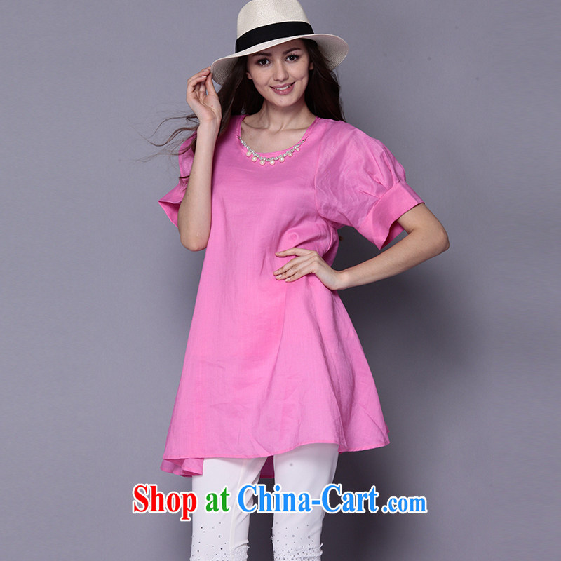 Connie's dream in Europe and indeed the XL female summer 2015 new thick mm short-sleeved cotton the dresses solid color beauty graphics thin A field skirt J 1096 the red XXXXXL, the Connie dreams, and shopping on the Internet