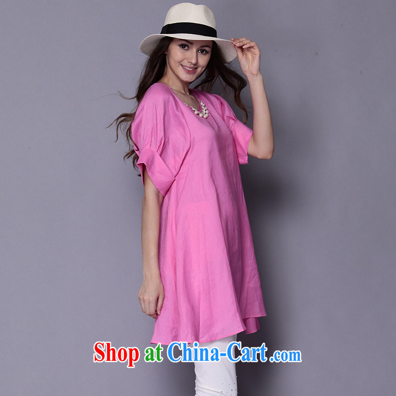 Connie's dream in Europe and indeed the XL female summer 2015 new thick mm short-sleeved cotton the dresses solid color beauty graphics thin A field skirt J 1096 the red XXXXXL, the Connie dreams, and shopping on the Internet