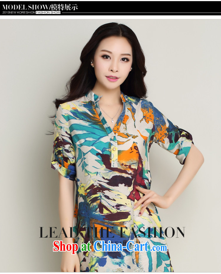 Standing wave following the Code women summer 2015 New floral cotton in the long stamp loose T-shirt, shirt orange XXL pictures, price, brand platters! Elections are good character, the national distribution, so why buy now enjoy more preferential! Health