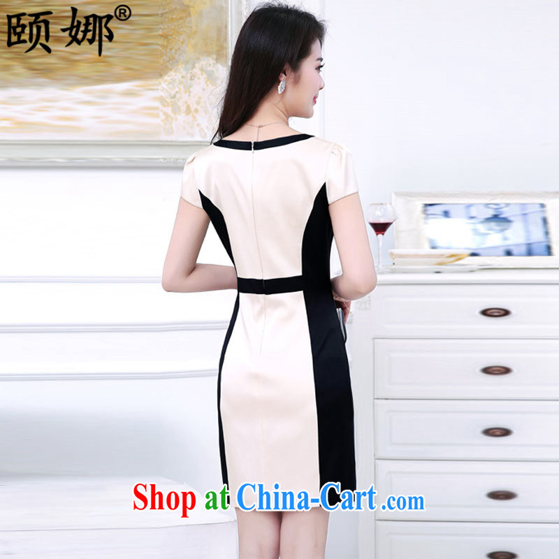 We have 2015 summer new, large, female short-sleeved sauna silk silk damask stamp dresses YL 156 white XXXL, we indeed, shopping on the Internet