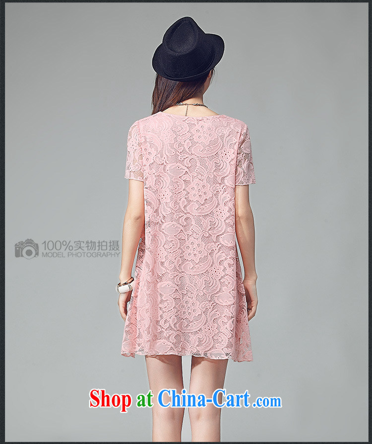 Morning would be 2015 summer new Korea and indeed increase, women ground 100 stylish A Field dress thick sister elegant floral Openwork lace dress pink 4 XL pictures, price, brand platters! Elections are good character, the national distribution, so why buy now enjoy more preferential! Health