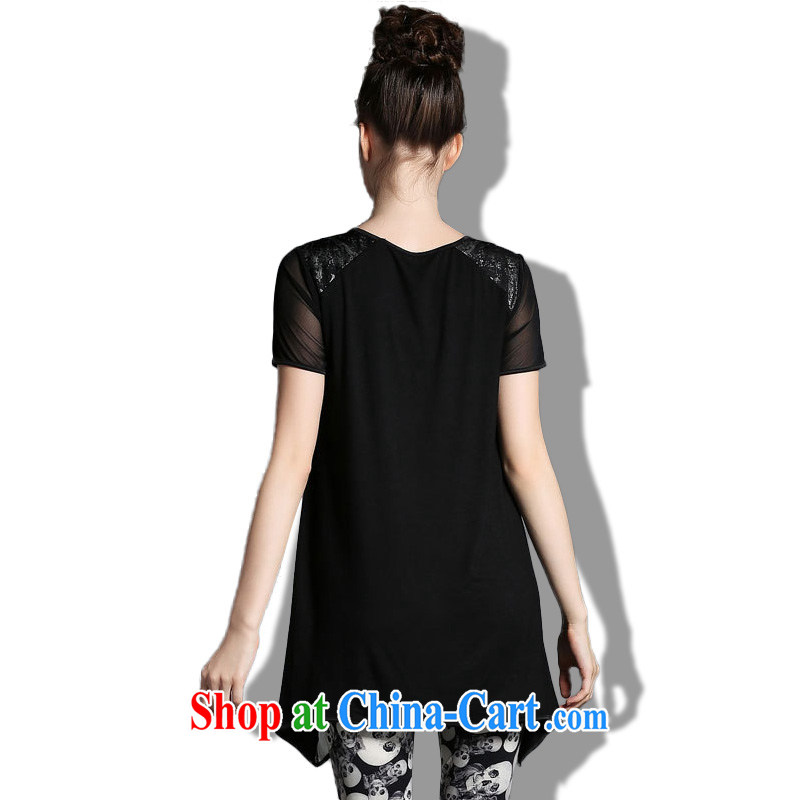 The load-ting -- thick, graphics thin 2015 summer new, high-end European and American thick mm larger female increase the fat loose short-sleeved T pension 1823 picture color 5 XL, Ting (zhuangting), online shopping