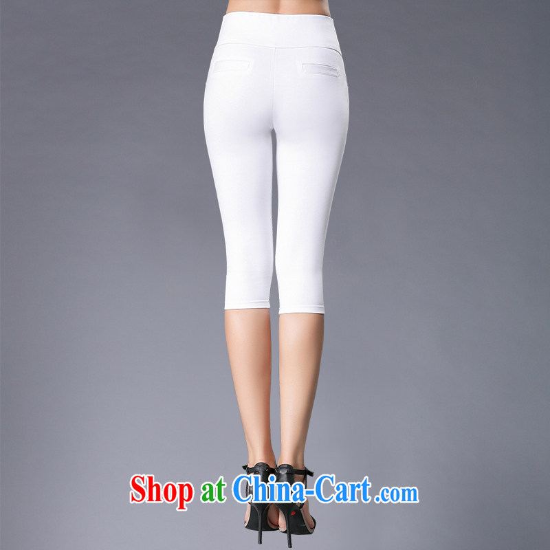 The silk, honey XL girls thick MM graphics thin 2015 summer decoration, stretch 7 pants ZZ 3365 white 3XL (150 jack - 164 jack wear), the population, honey, and shopping on the Internet