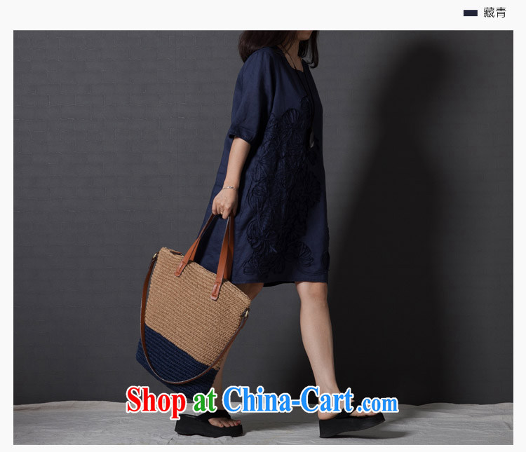 Hee. Summer 2015 new dress code the ladies literary, small fresh loose embroidered short sleeves cotton Ma 8145 dark blue XXL pictures, price, brand platters! Elections are good character, the national distribution, so why buy now enjoy more preferential! Health