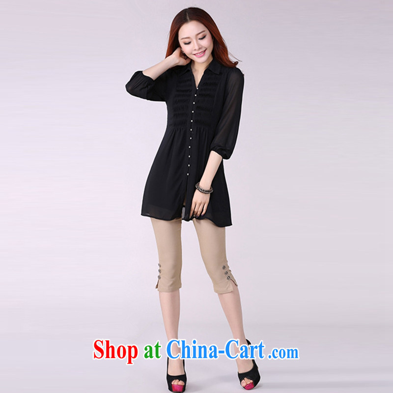 Find Cayman 2015 new, larger female 5 XL loose video thin lace snow woven shirts 1609 black 4XL, find Cayman, shopping on the Internet