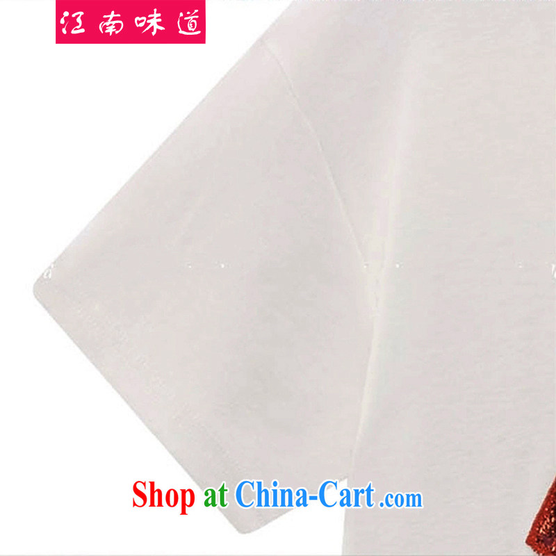 taste in Gangnam and indeed increase, female summer on Europe, female video thin, thick sister leisure loose cotton short-sleeve T-shirt 227 white red mouth XL 4 165 recommendations about Jack, Gangnam-gu, taste, and shopping on the Internet