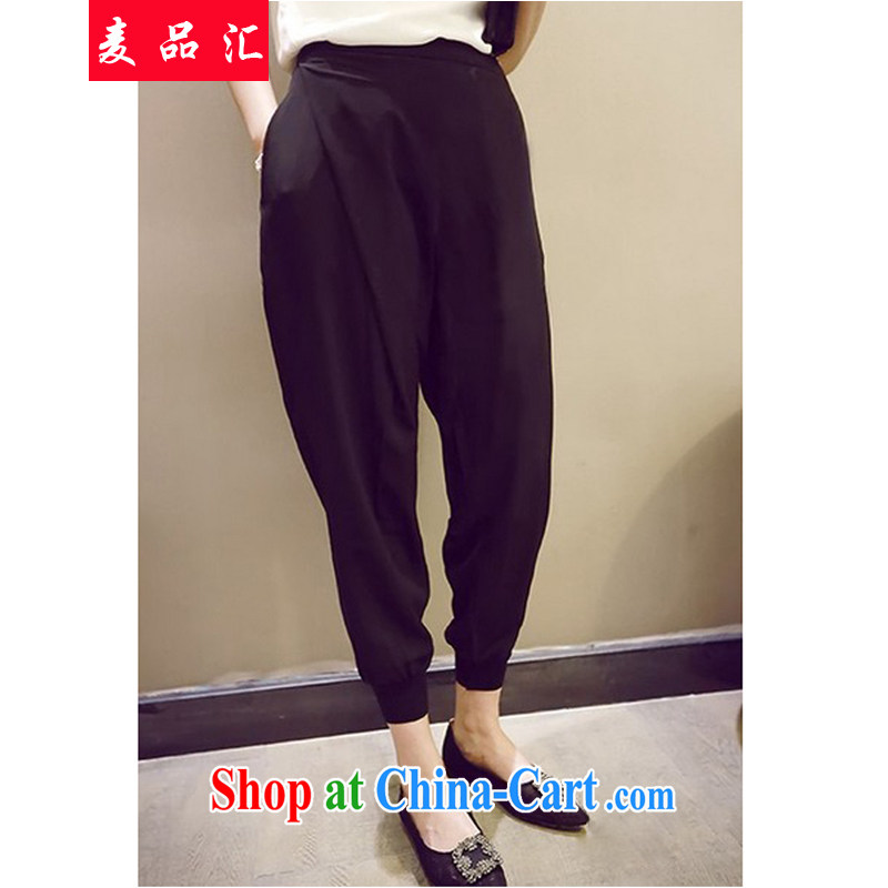 Mr MAK, sinks and indeed increase, female 2015 summer new Korean version thick sister 200 Jack relaxed beauty graphics thin Tibetan meat, pants 0830 black 3 XL recommendations 175 - 210 jack, Mak, sinks, and shopping on the Internet