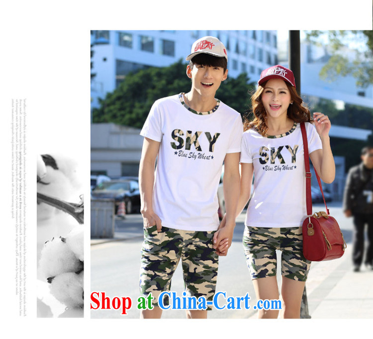 Summer new beach Korean short-sleeved T-shirt summer seaside fresh camouflage shorts package couples with students serving on blue XXXL male pictures, price, brand platters! Elections are good character, the national distribution, so why buy now enjoy more preferential! Health
