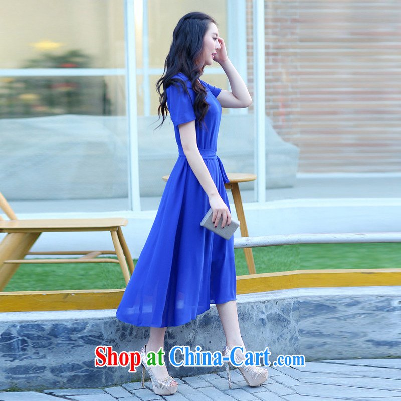 The Ju-Yee Nga 2015 summer new, larger ladies dress short-sleeved thick, snow-woven dresses YJ 9565 blue XXXXL, Ju-yee Nga, and shopping on the Internet
