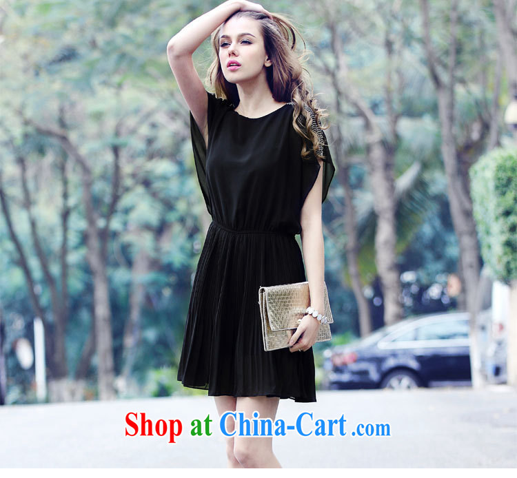 Yu's Sin City 2015 summer new, larger female snow woven short-sleeved staple Pearl graphics thin dresses female black XXXXL pictures, price, brand platters! Elections are good character, the national distribution, so why buy now enjoy more preferential! Health