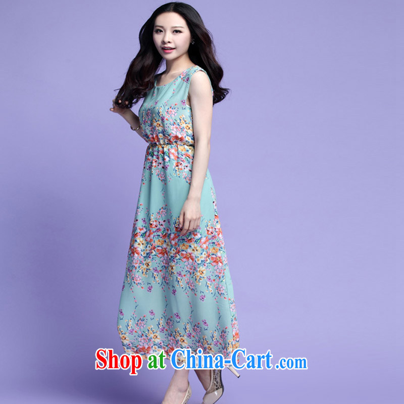 loved the code summer bohemian sleeveless thick mm female snow woven stamp-yi long skirt skirt beach 3703 green 4 XL, loved (Tanai), and, on-line shopping