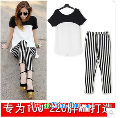 sharp picking 2015 new, the United States and Europe, female video thin package weight 200 mm jack short-sleeved T shirt + striped trousers package the ventricular hypertrophy fat people graphics thin, T-shirt + pants larger XXXXL pictures, price, brand platters! Elections are good character, the national distribution, so why buy now enjoy more preferential! Health