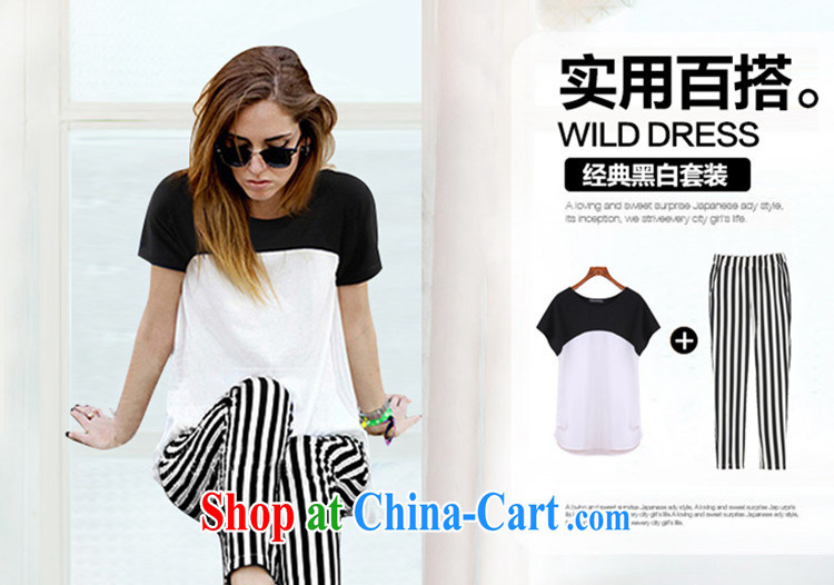 sharp picking 2015 new, the United States and Europe, female video thin package weight 200 mm jack short-sleeved T shirt + striped trousers package the ventricular hypertrophy fat people graphics thin, T-shirt + pants larger XXXXL pictures, price, brand platters! Elections are good character, the national distribution, so why buy now enjoy more preferential! Health