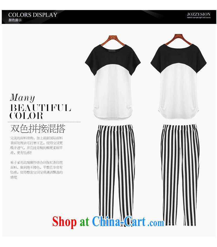 sharp picking 2015 new, the United States and Europe, female video thin package weight 200 mm jack short-sleeved T shirt + striped trousers package the ventricular hypertrophy fat people graphics thin, T-shirt + pants larger XXXXL pictures, price, brand platters! Elections are good character, the national distribution, so why buy now enjoy more preferential! Health