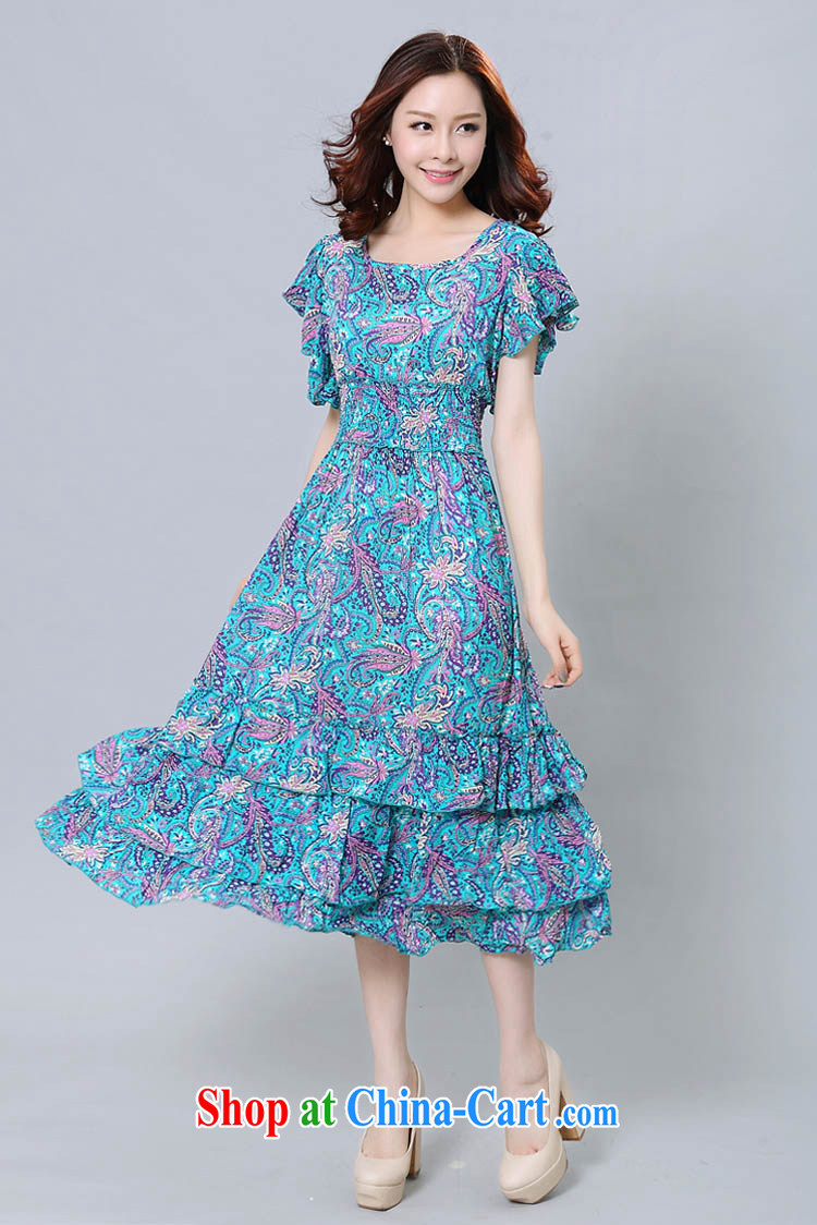 Loved summer New, and indeed increase, women mm thick Korean floral short-sleeved beauty beach dress 3358 purple 4 XL pictures, price, brand platters! Elections are good character, the national distribution, so why buy now enjoy more preferential! Health