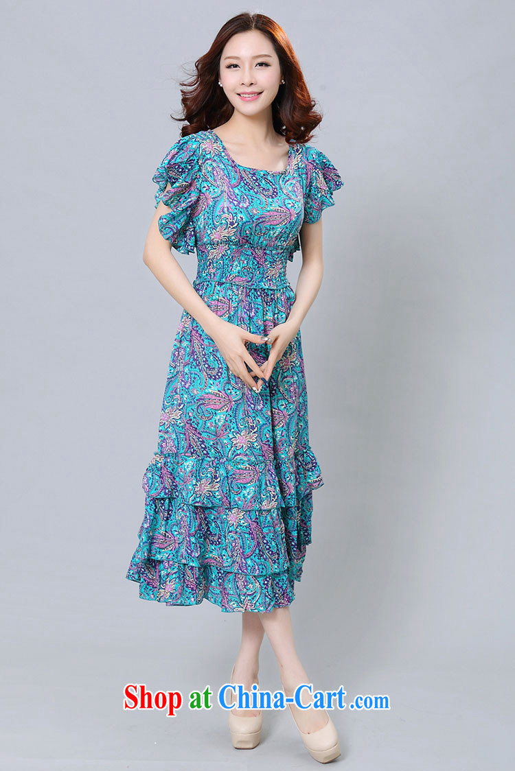 Loved summer New, and indeed increase, women mm thick Korean floral short-sleeved beauty beach dress 3358 purple 4 XL pictures, price, brand platters! Elections are good character, the national distribution, so why buy now enjoy more preferential! Health