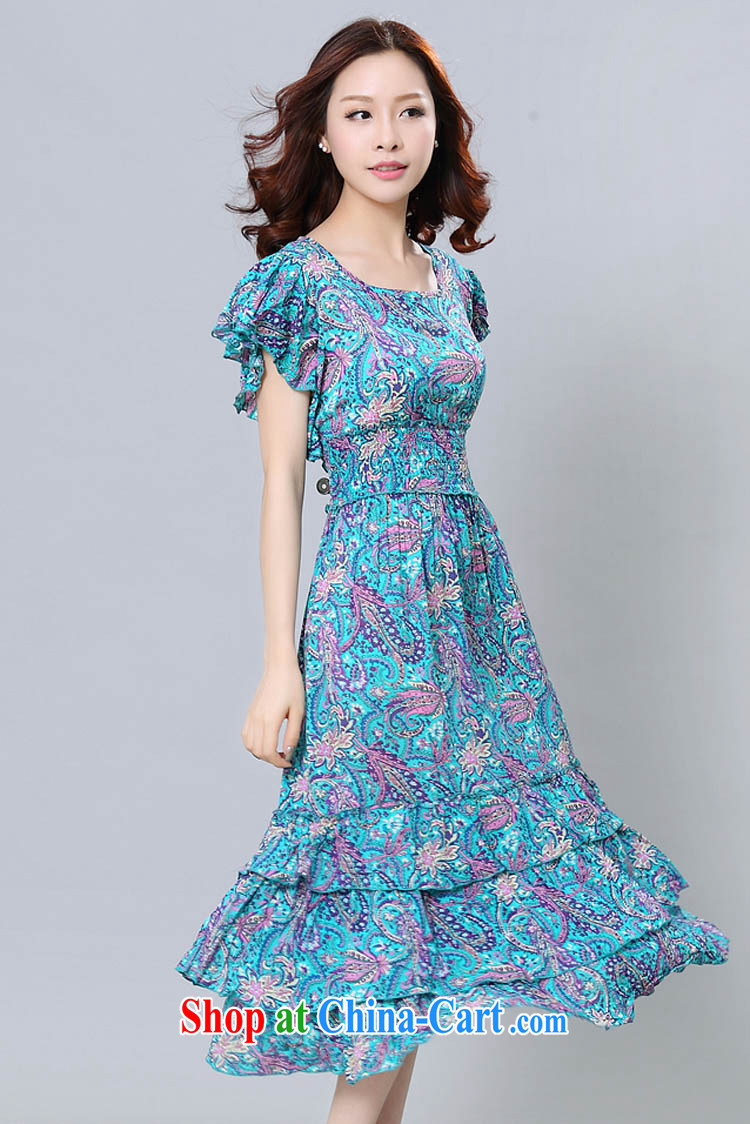 Loved summer New, and indeed increase, women mm thick Korean floral short-sleeved beauty beach dress 3358 purple 4 XL pictures, price, brand platters! Elections are good character, the national distribution, so why buy now enjoy more preferential! Health