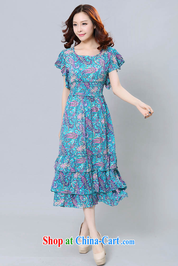 Loved summer New, and indeed increase, women mm thick Korean floral short-sleeved beauty beach dress 3358 purple 4 XL pictures, price, brand platters! Elections are good character, the national distribution, so why buy now enjoy more preferential! Health