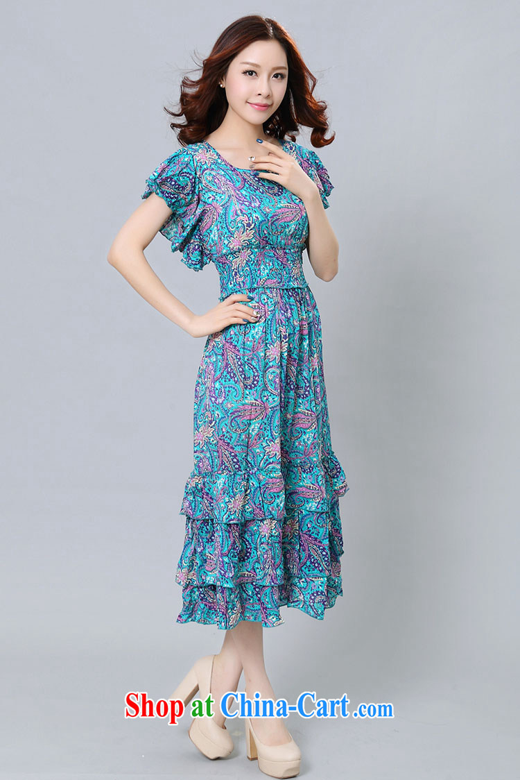 Loved summer New, and indeed increase, women mm thick Korean floral short-sleeved beauty beach dress 3358 purple 4 XL pictures, price, brand platters! Elections are good character, the national distribution, so why buy now enjoy more preferential! Health