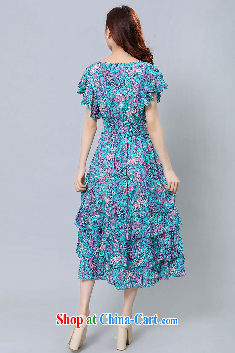 Loved summer New, and indeed increase, women mm thick Korean floral short-sleeved beauty beach dress 3358 purple 4 XL pictures, price, brand platters! Elections are good character, the national distribution, so why buy now enjoy more preferential! Health