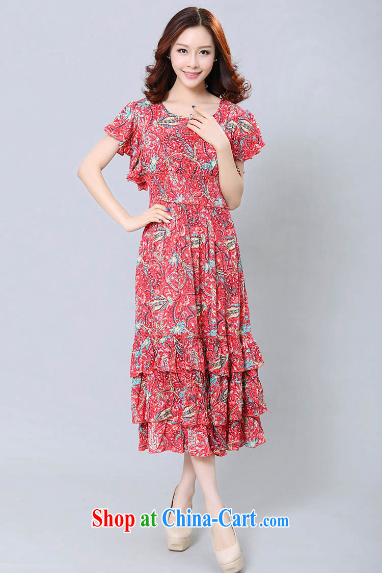 Loved summer New, and indeed increase, women mm thick Korean floral short-sleeved beauty beach dress 3358 purple 4 XL pictures, price, brand platters! Elections are good character, the national distribution, so why buy now enjoy more preferential! Health