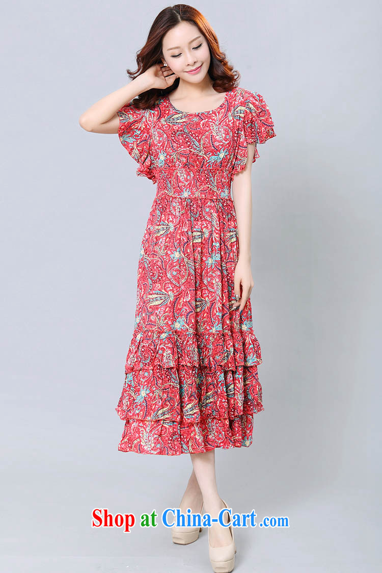 Loved summer New, and indeed increase, women mm thick Korean floral short-sleeved beauty beach dress 3358 purple 4 XL pictures, price, brand platters! Elections are good character, the national distribution, so why buy now enjoy more preferential! Health