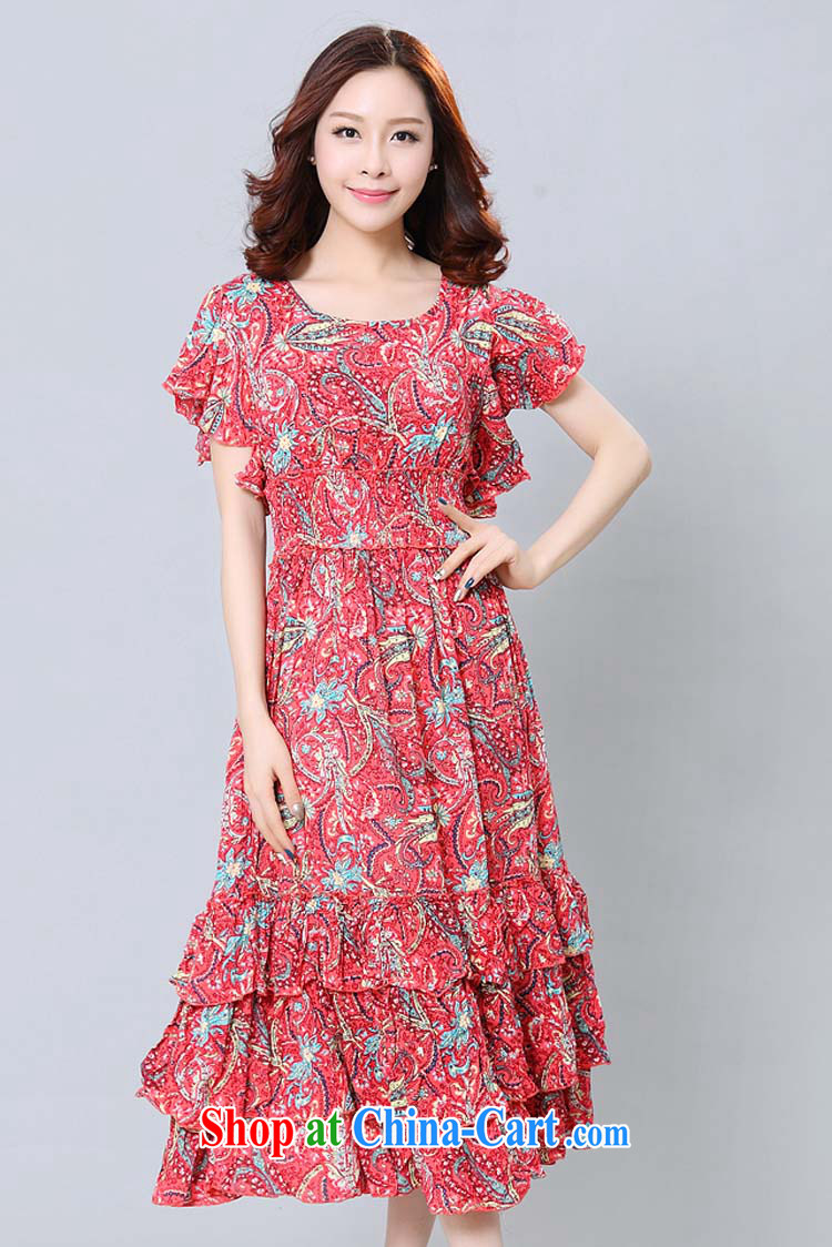 Loved summer New, and indeed increase, women mm thick Korean floral short-sleeved beauty beach dress 3358 purple 4 XL pictures, price, brand platters! Elections are good character, the national distribution, so why buy now enjoy more preferential! Health