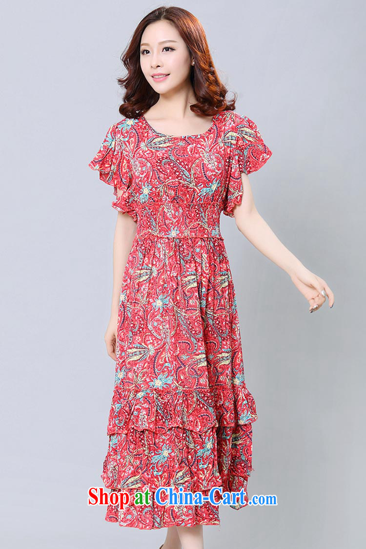 Loved summer New, and indeed increase, women mm thick Korean floral short-sleeved beauty beach dress 3358 purple 4 XL pictures, price, brand platters! Elections are good character, the national distribution, so why buy now enjoy more preferential! Health