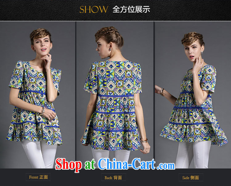 Connie's dream in Europe and America, the female summer 2015 new thick mm elegance in stamp duty long loose short-sleeve T-shirt women T-shirt Y 1855 fancy XL pictures, price, brand platters! Elections are good character, the national distribution, so why buy now enjoy more preferential! Health
