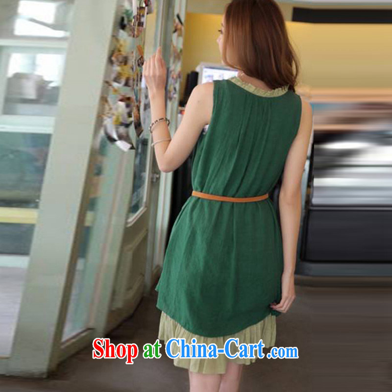 Oh, the 2015 Korean spring and summer new female round-collar loose flouncing dress code the pregnant women with green XXL, oh, blogs, and shopping on the Internet