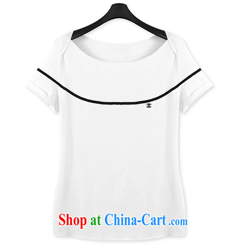 Terrace, Western Europe and the United States, the female summer new loose cotton short-sleeved T-shirt, solid color T-shirt solid two-piece with white 3XL 150 - 165 jack, 1000 field and the United States, and, shopping on the Internet