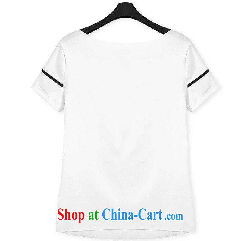 Terrace, Western Europe and the United States, the female summer new loose cotton short-sleeved T-shirt, solid color T-shirt solid two-piece with white 3XL 150 - 165 jack, 1000 field and the United States, and, shopping on the Internet