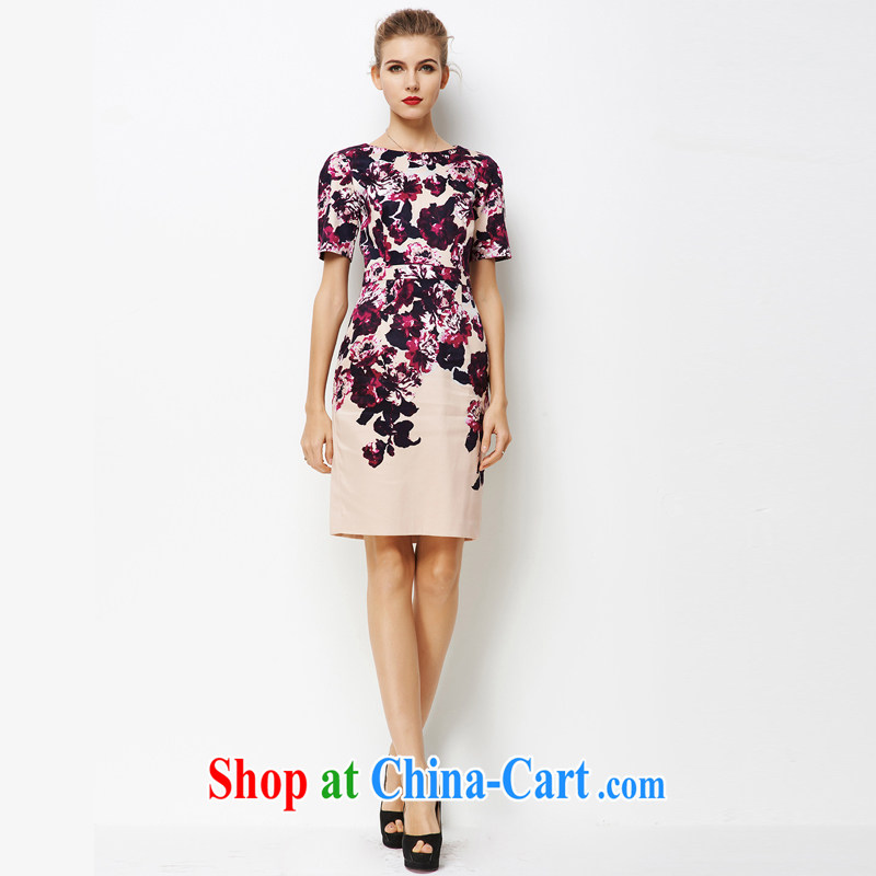 Consider the Mona Lisa, women dress in Europe summer 2015 with the fertilizer and new emphasis on cultivating sister fat, female video thin 200 Jack further skirt picture color XXXXL consideration, Elizabeth (LISHA), online shopping