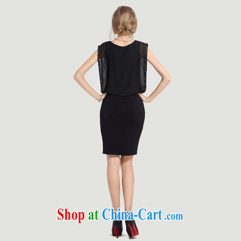 Consider the Mona Lisa, female dress thick MM 2015 summer is indeed the greater New European and American thick sister Sau San 200 Jack fat, female video thin, further skirt black XXXL, consider Elizabeth (LISHA), online shopping