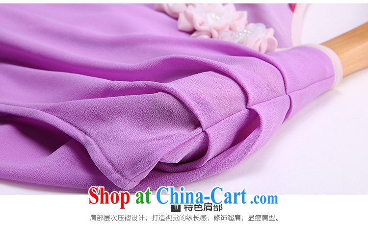 Slim LI Sau 2015 summer new, larger female presence with three-dimensional flowers knocked color stitching softness snow woven skirts dresses Q 5073 blue XL pictures, price, brand platters! Elections are good character, the national distribution, so why buy now enjoy more preferential! Health