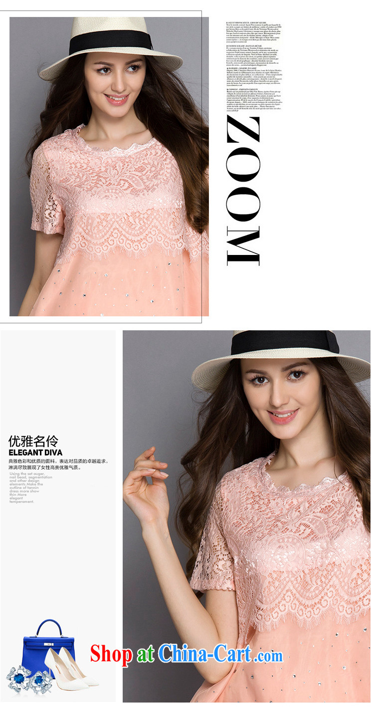 Caynova 2015 summer new, larger female stylish european root yarn short relaxed dress pink 5 XL for 200 - 210 Jack pictures, price, brand platters! Elections are good character, the national distribution, so why buy now enjoy more preferential! Health