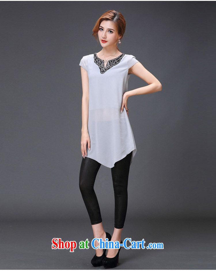 In short, will be the 2015 Korean version of the new paragraph style female larger graphics thin embroidered V collar long snow woven shirts women, waist chain J 866 gray 4 XL pictures, price, brand platters! Elections are good character, the national distribution, so why buy now enjoy more preferential! Health