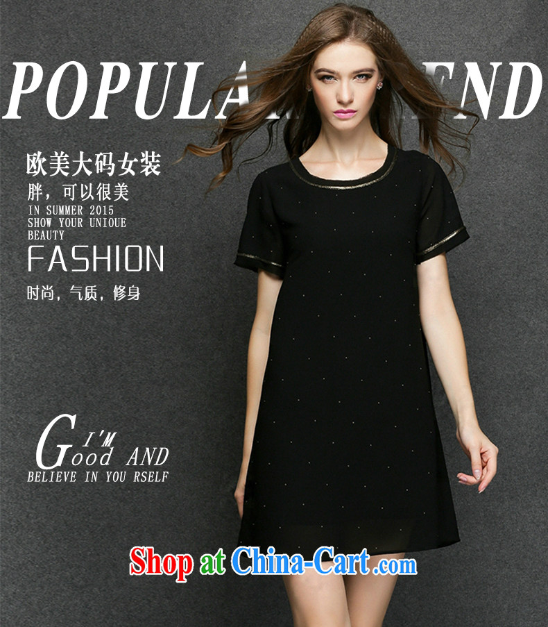 Connie's dream in Europe and America, the female fat sister summer 2015 new simple and elegant short-sleeved snow woven dresses Y 3376 black XXXL pictures, price, brand platters! Elections are good character, the national distribution, so why buy now enjoy more preferential! Health