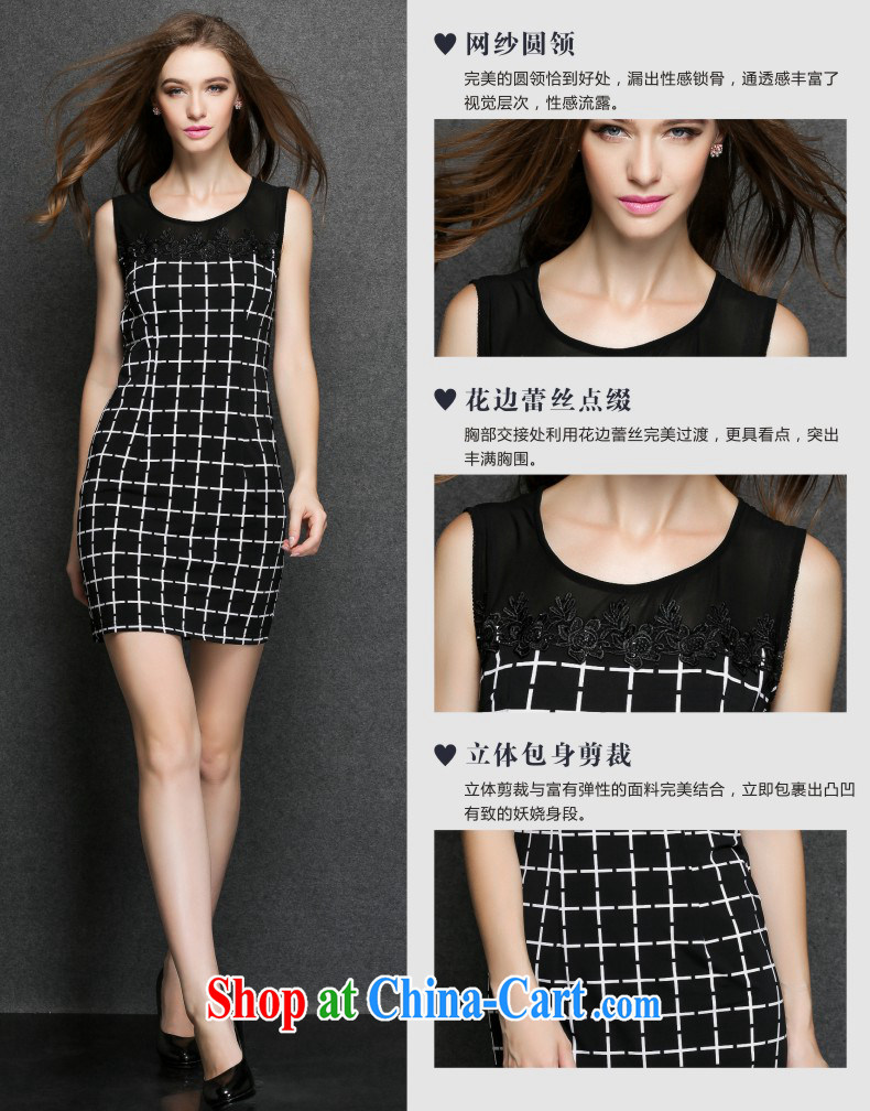 Connie's dream in Europe and America, the female summer 2015 new thick mm grid aura sleeveless dresses two kits (jacket + skirt) Y 3373 black XXXXL pictures, price, brand platters! Elections are good character, the national distribution, so why buy now enjoy more preferential! Health