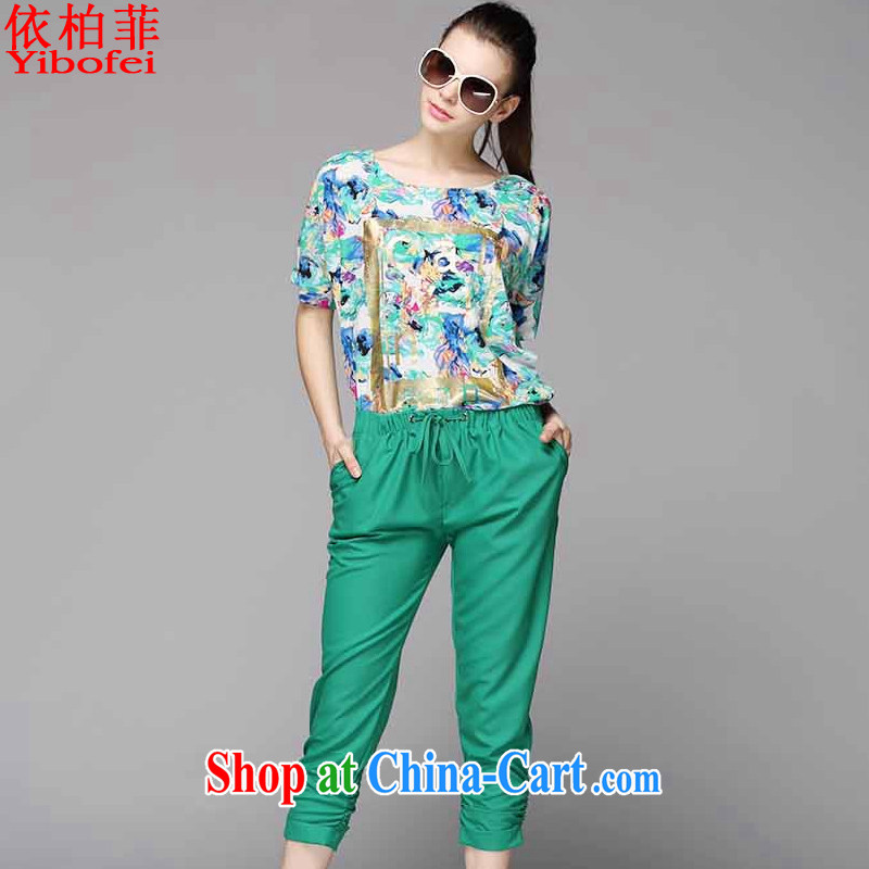 According to perfect 2015 European site new, larger female stylish stamp loose video thin thick sister 200 Jack Leisure package Y 2257 green XXXXL