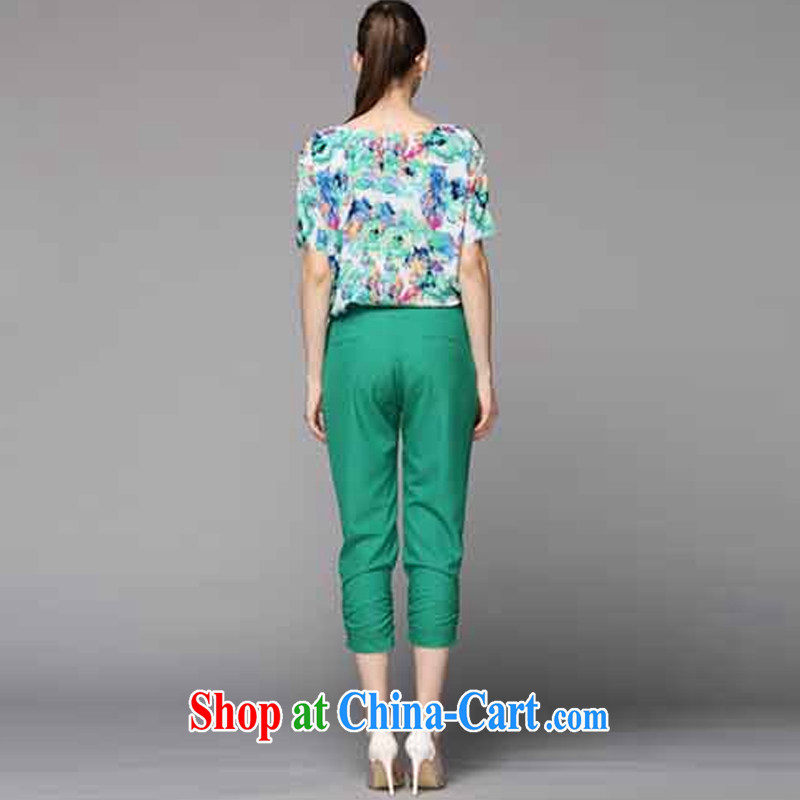 According to perfect 2015 European site new, larger female stylish stamp loose video thin thick sister 200 Jack Leisure package Y 2257 green XXXXL, perfect (Yibofei), online shopping