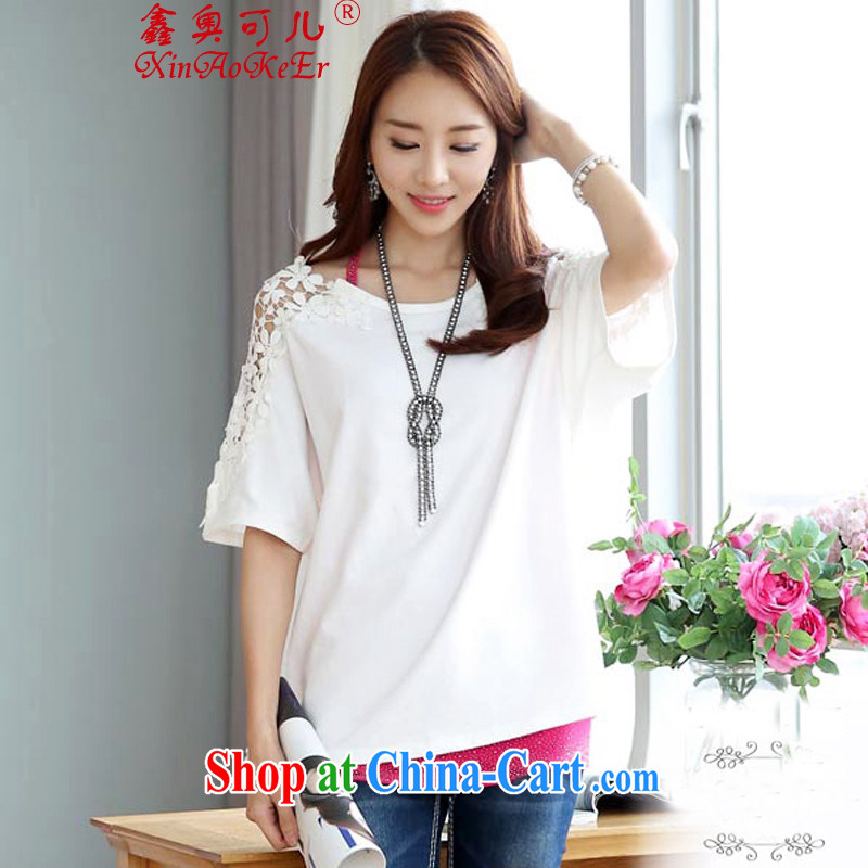 O'Neill was also new and larger female T shirts 2015 new hot loose T-shirt cotton large, female Korean short-sleeve 134_ white XXL