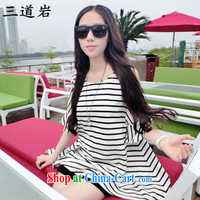 3 road rock new stylish 2015 stripes XL girls with large strap with your shoulders, long T pension T2032 photo color code