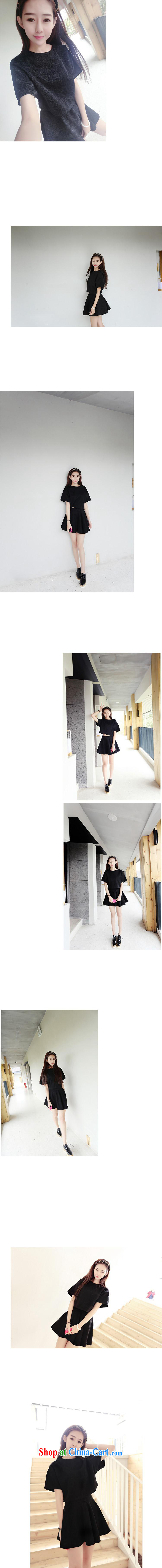 summer eve like spring and summer new Korean version bat-short T-shirt + ultra graphics thin classic flash small black skirt Kit female black M pictures, price, brand platters! Elections are good character, the national distribution, so why buy now enjoy more preferential! Health