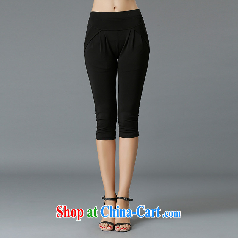 Connie's dream in Europe and America, the female summer 2015 new thick mm spring beauty graphics thin stylish 7 pants girls 100 solid ground pants Y 3364 black XXXXL, Anne's dream, shopping on the Internet